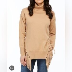 ORLY || COMFY CAMEL KNIT WITH FRINGE ||NWOT